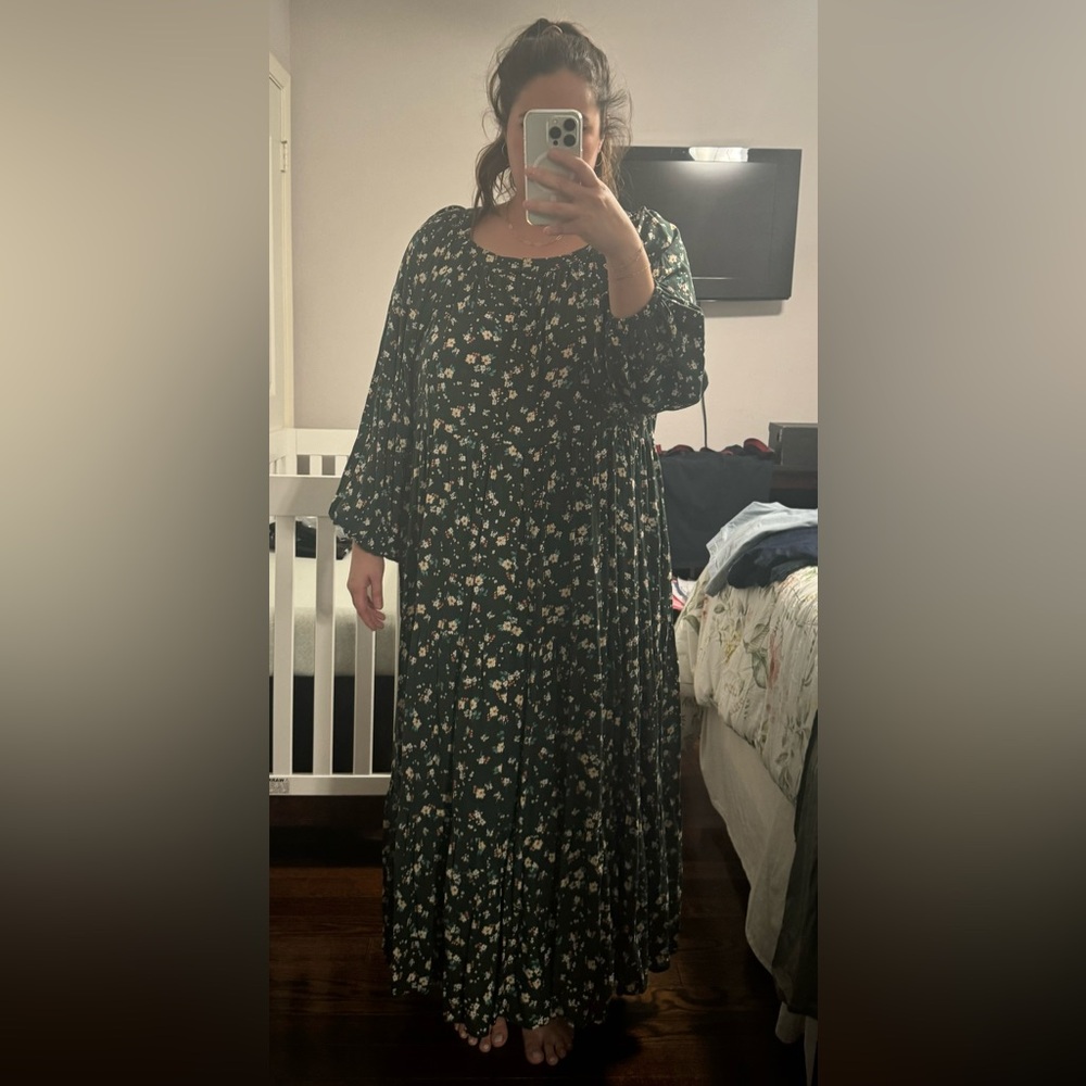 Old Navy Green Floral Maxi Dress, Size XXL